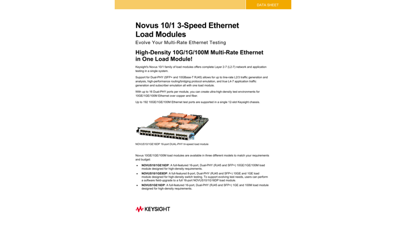 Novus 10/1 3-Speed Ethernet Load Modules